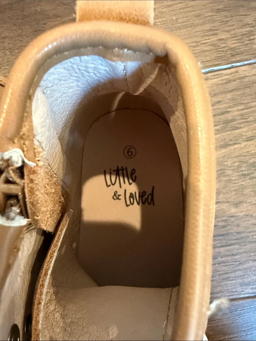 Little & Loved Tan Leather Lace-Up Boots Toddler Size 6 - C39-088